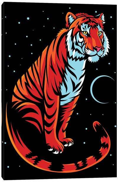 Tribal Tiger Long Tale Canvas Art Print - Alberto Perez