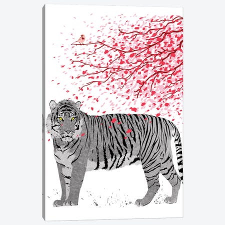 Cherry Tree Tiger Canvas Print #APZ19} by Alberto Perez Canvas Print