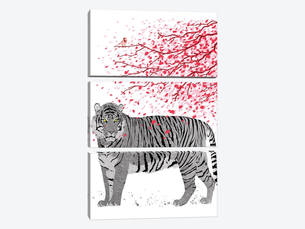 Cherry Tree Tiger by Alberto Perez 3-piece Canvas Print