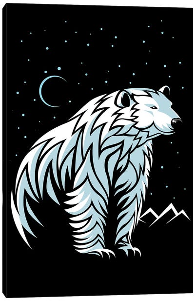 Tribal Polar Bear Canvas Art Print - Alberto Perez