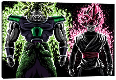 Green Vs Rose Canvas Art Print - Dragon Ball Z