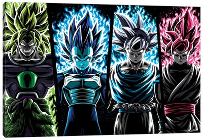 Four Warriors Canvas Art Print - Goku