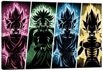 Color Warrios Canvas Art Print - Goku