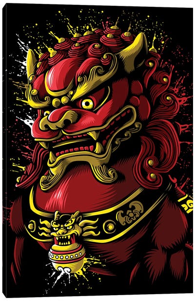 Chinese Blood Dragon Canvas Art Print - Asian Culture