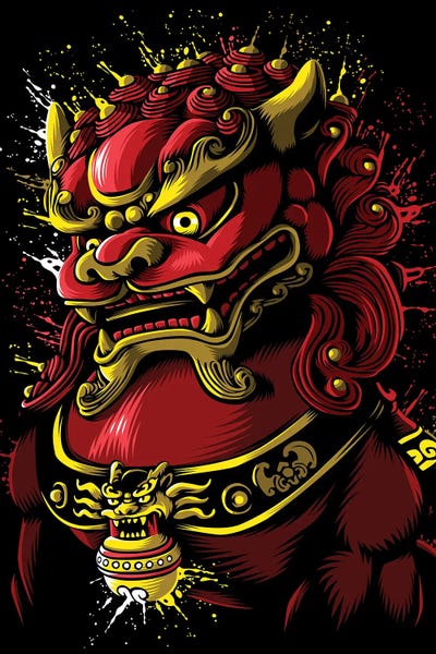 Chinese Décor: Chinese Blood Dragon by Alberto Perez