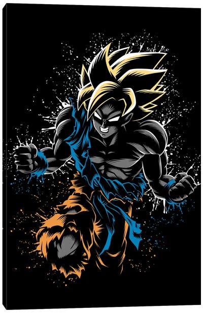 Super Splatter Warrior Canvas Art Print - Dragon Ball Z