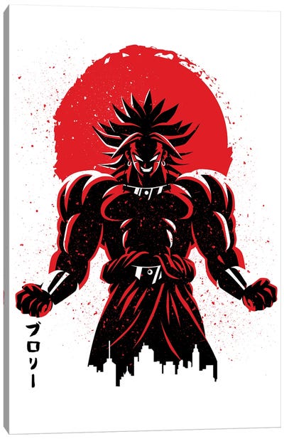 Legendary Warrior Red Sun Canvas Art Print - Dragon Ball Z