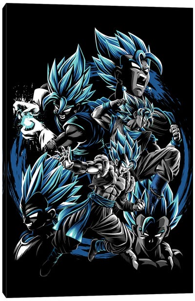 Blue Fusions Canvas Art Print - Dragon Ball Z