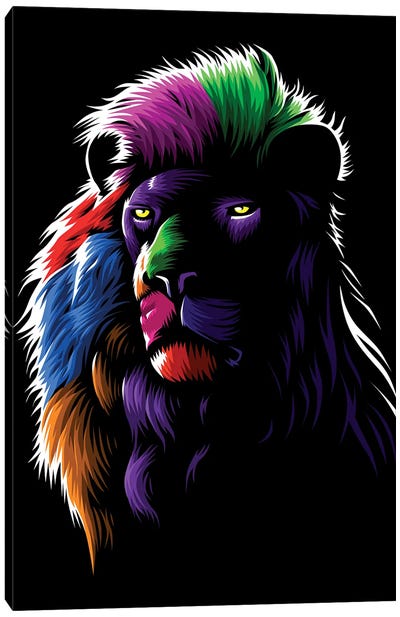 Lion Colors Canvas Art Print - Alberto Perez