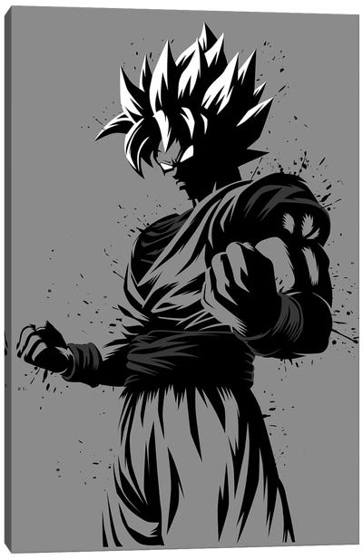 Inking Warrior Canvas Art Print - Goku