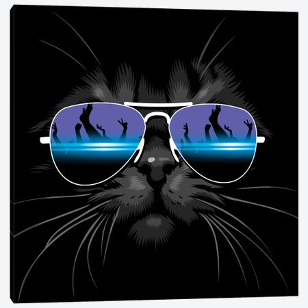Techno Cat Canvas Print #APZ26} by Alberto Perez Canvas Art Print