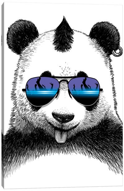 DJ Panda Canvas Art Print - Panda Art