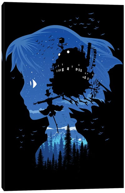 Castle Night Canvas Art Print - Anime Art
