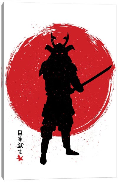 Samurai With Katana Canvas Art Print - Samurai Art