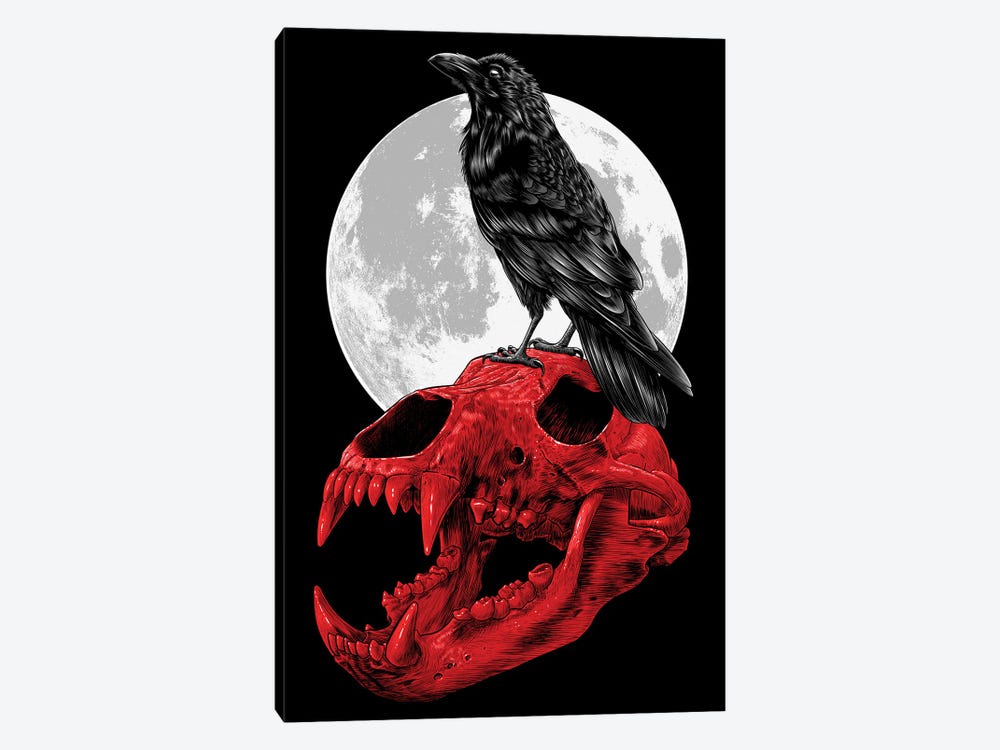 Skull Raven Blood by Alberto Perez 1-piece Canvas Art