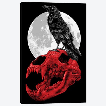 Skull Raven Blood Canvas Print #APZ336} by Alberto Perez Canvas Art