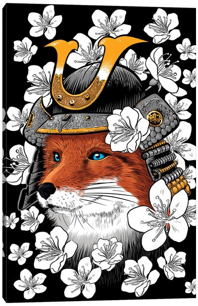 Fox Samurai Canvas Art Print - Samurai Art