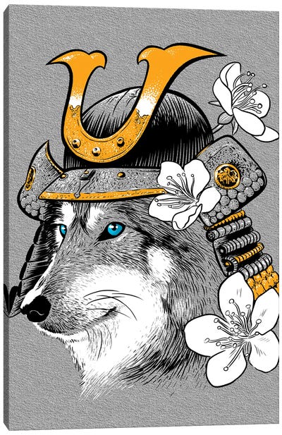 Wolf Samurai Canvas Art Print - Samurai Art