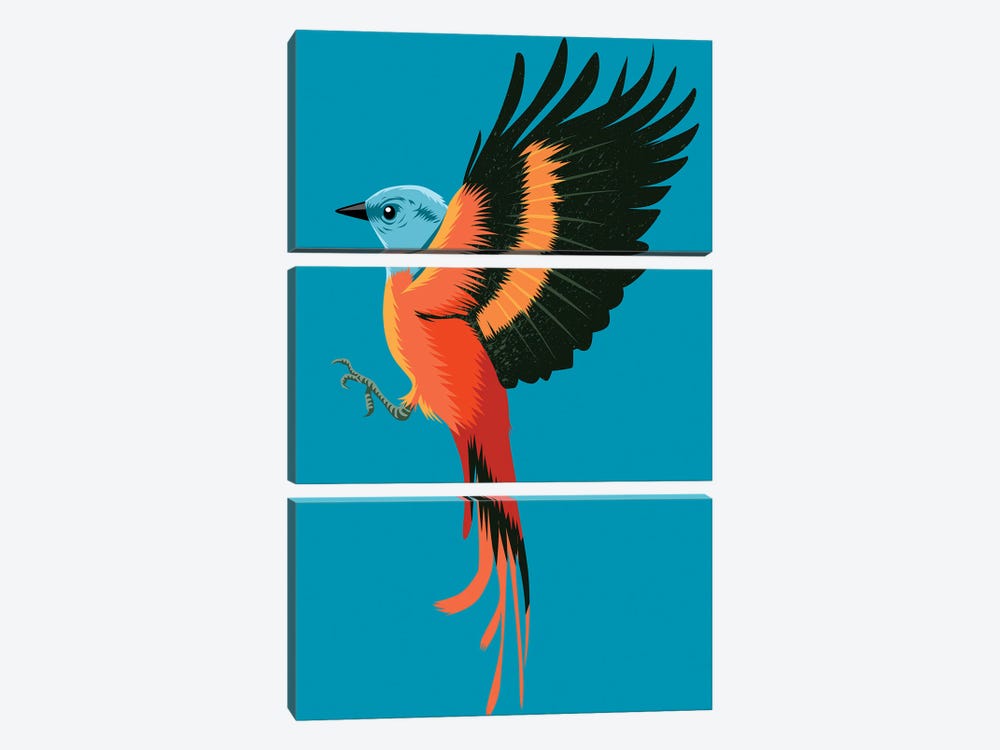 Orange Bird by Alberto Perez 3-piece Canvas Art Print