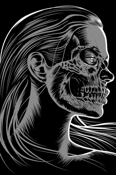 Girl Skull by Alberto Perez art print