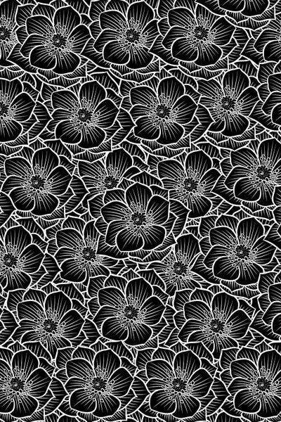 Black & White Florals: Flower Pattern by Alberto Perez