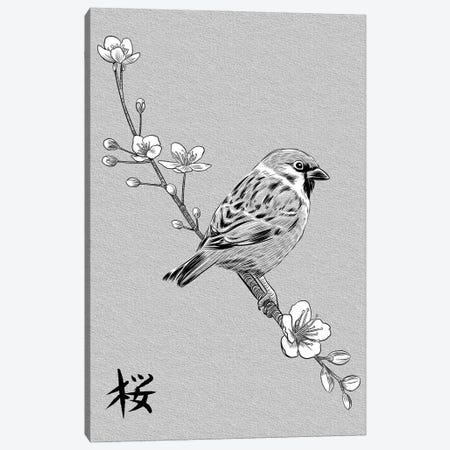 Kanji Sparrow Canvas Print #APZ350} by Alberto Perez Canvas Art Print