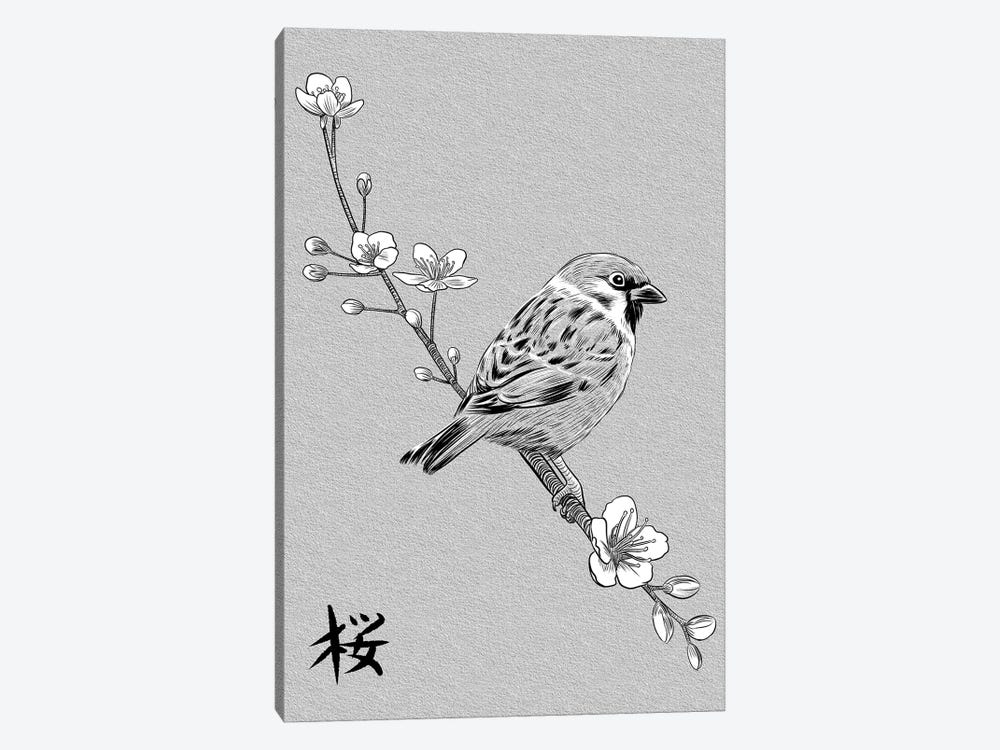 Kanji Sparrow by Alberto Perez 1-piece Canvas Wall Art