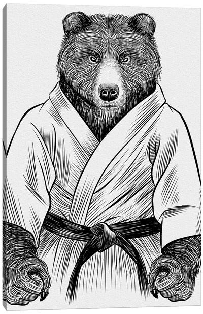 Grizzly Bear Judo Canvas Art Print - Grizzly Bear Art