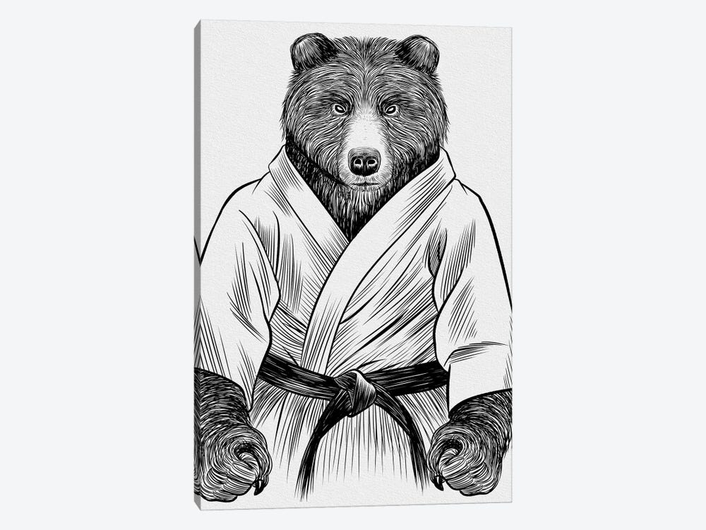 Grizzly Bear Judo by Alberto Perez 1-piece Canvas Artwork
