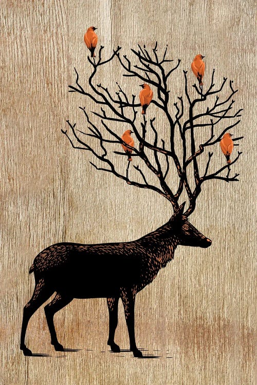 Tree Birds Deer