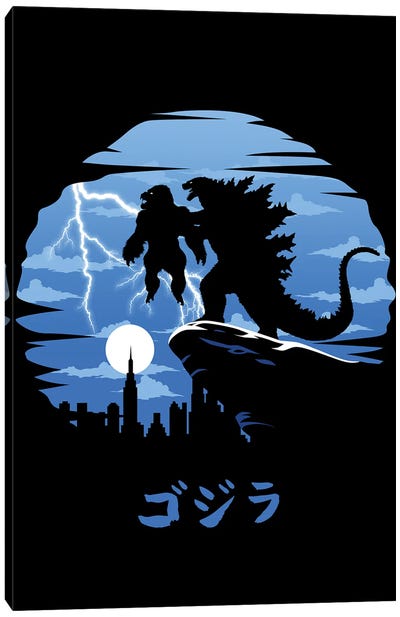 Gorilla King Canvas Art Print - Godzilla