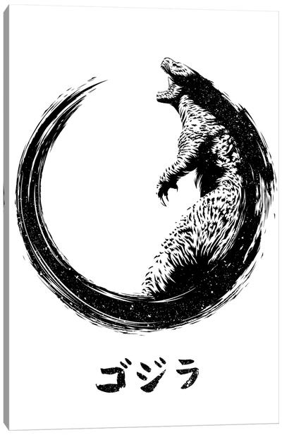Circle King Of Monsters Canvas Art Print - Science Fiction Movie Art
