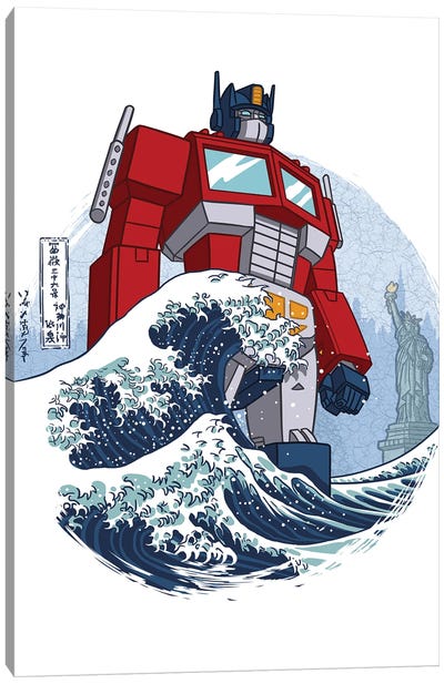 Optimos Wave Canvas Art Print - The Great Wave Reimagined