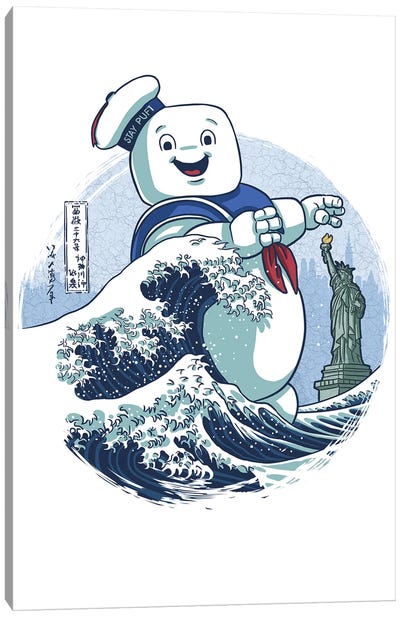 Ghost Wave Canvas Art Print - Stay Puft Marshmallow Man