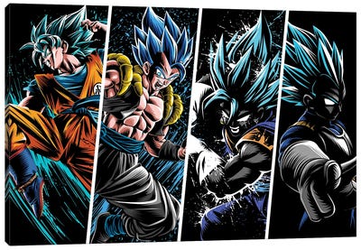 Attack Warriors Canvas Art Print - Dragon Ball Z