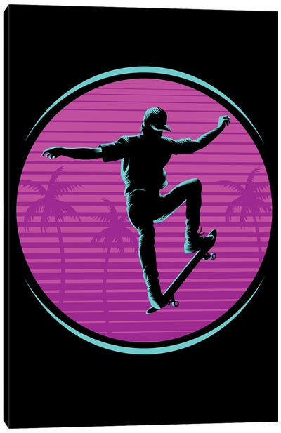 Retro Skate Canvas Art Print - Skateboarding Art