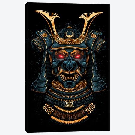 Golden Samurai Mask Canvas Print #APZ407} by Alberto Perez Canvas Wall Art