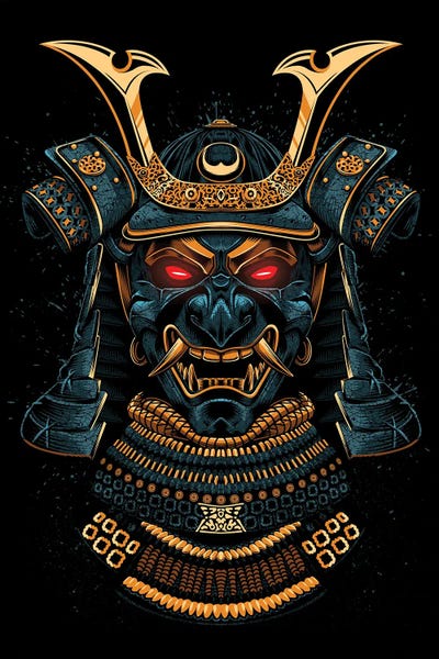 Alberto Perez: Golden Samurai Mask by Alberto Perez
