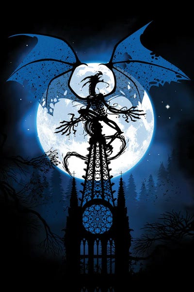 Dragons: Cathedral Moon Dragon by Alberto Perez