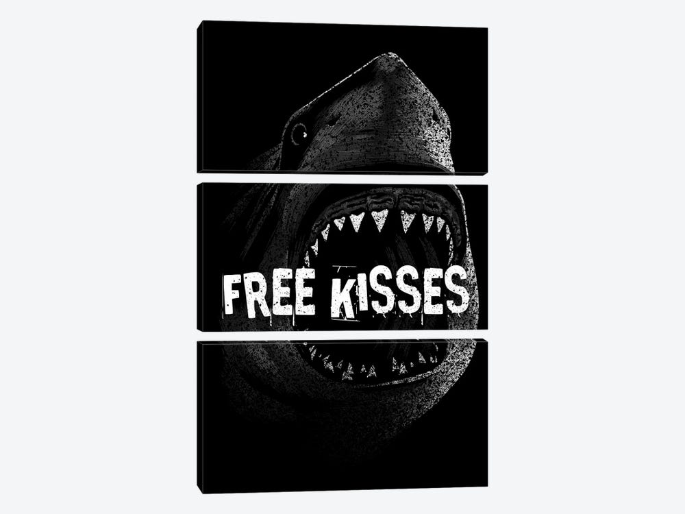 Free Kisses Shark by Alberto Perez 3-piece Canvas Wall Art