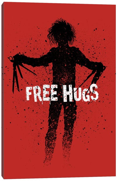 Scissors Free Hugs Canvas Art Print - Edward Scissorhands