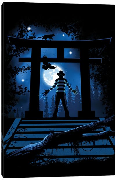 Nightmare In The Woods Canvas Art Print - Freddy Krueger