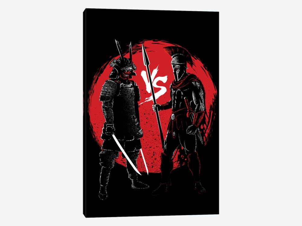Samurai Vs Spartan by Alberto Perez 1-piece Canvas Art Print