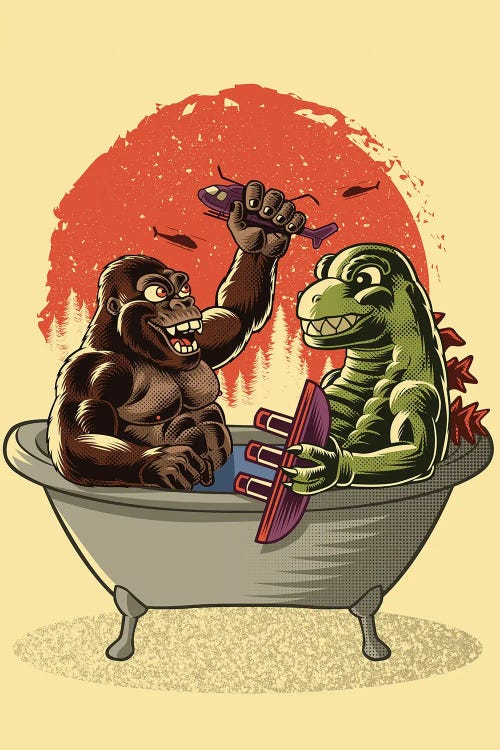 Battle In The Bathtub by Alberto Perez wall art