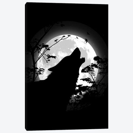 Howling Wolf Under The Moon Canvas Print #APZ432} by Alberto Perez Canvas Wall Art