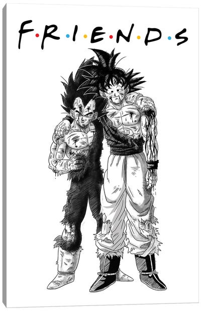 Friends Warriors Canvas Art Print - Goku