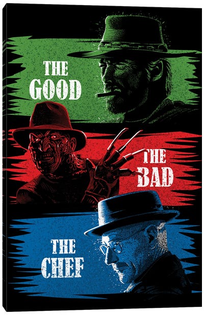The Good The Bad The Chef Canvas Art Print - Western Movie Art