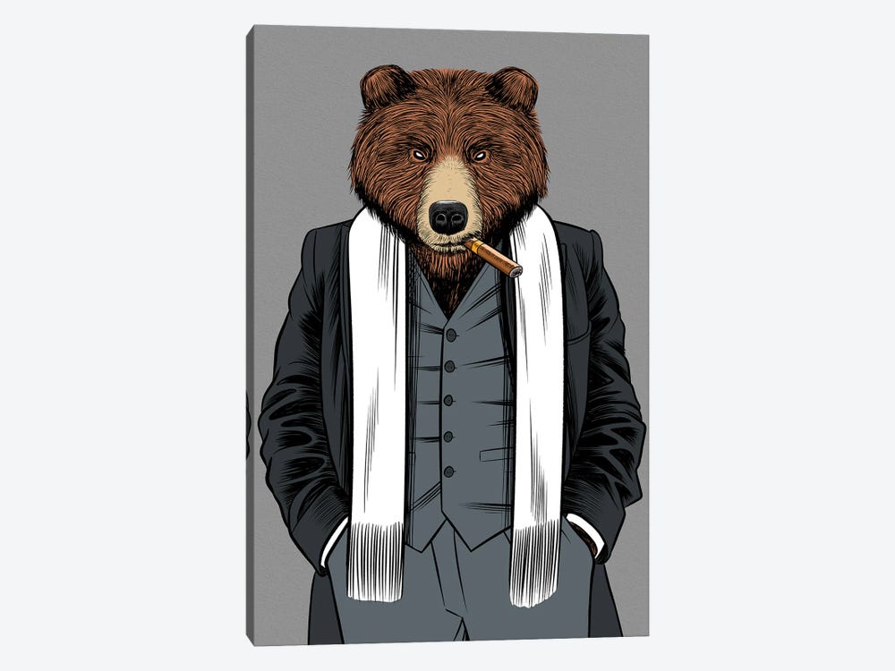 Gangster Grizzly by Alberto Perez 1-piece Canvas Print