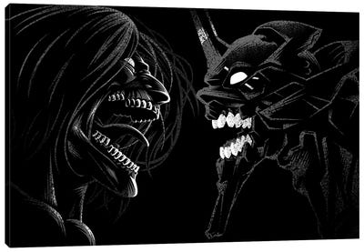 Duel Of Titans Canvas Art Print - Eren Jaeger