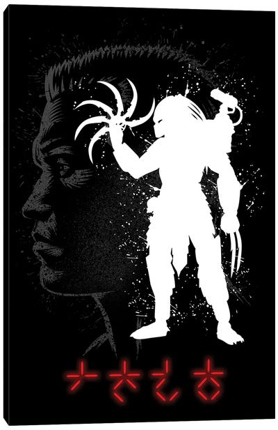 Inking Predator Canvas Art Print - Predator